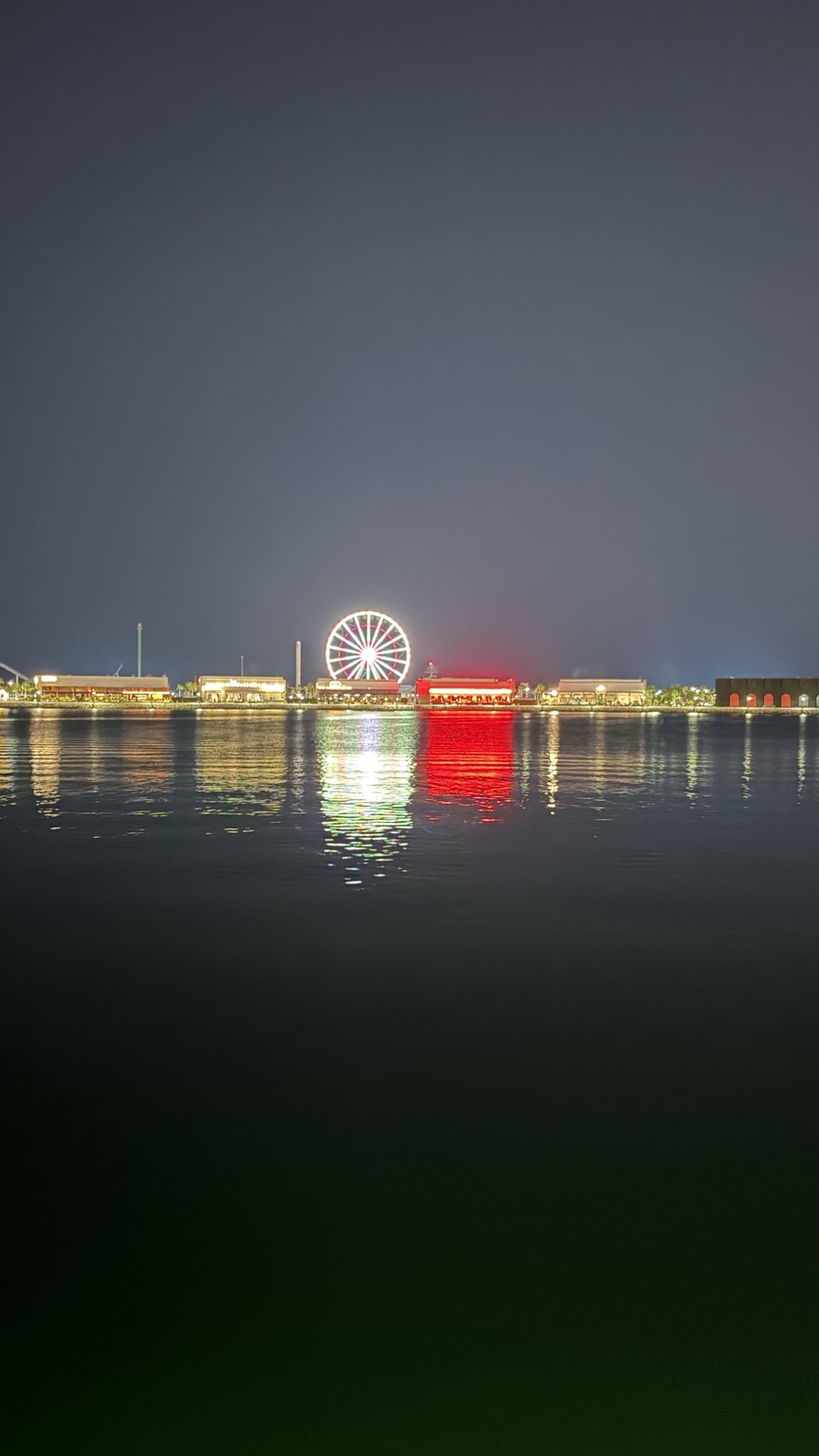 Lusail illuminated at night beside the waterfront